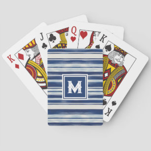 Monogramm (blau und weiß gestrichen) spielkarten