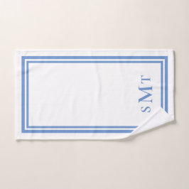 Monogramm Blau und Weiß mit drei Buchstaben Badhandtuch Set