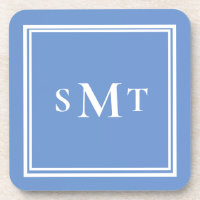 Monogramm Blau und Weiß mit drei Buchstaben