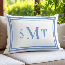 Monogramm Blau und Weiß mit drei Buchstaben