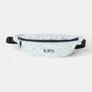 Monogramm Blau Weiße Streifen Zitronen Mittelmeer Bauchtasche