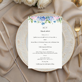 Monogramm Blaue Hortensien-Rand Hochzeits-Papier-M Flyer