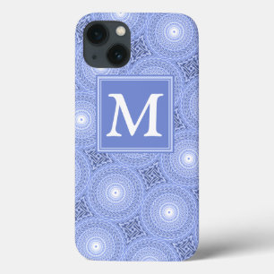 Monogramm blaue Kreise Muster Case-Mate iPhone cas Hülle