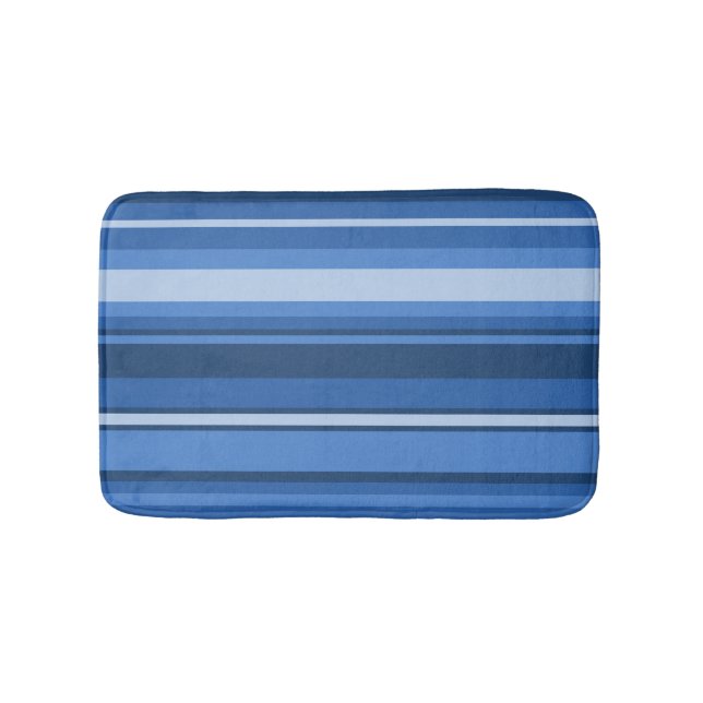 Monogramm blaue Streifen Badematte (Vorderseite)