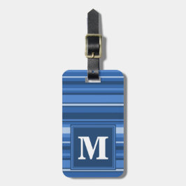 Monogramm blaue Streifen Gepäckanhänger
