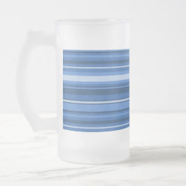 Monogramm blaue Streifen Mattglas Bierglas