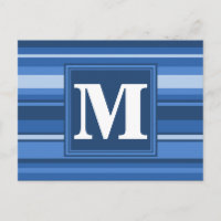 Monogramm blaue Streifen