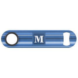 Monogramm blaue Streifen Speedflaschenöffner