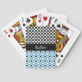 Monogramm-blaue und schwarze Spielkarten