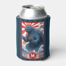 Monogramm Blaues Eidechsen-Monster Fett Retro Cool