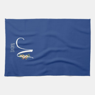 Monogramm blaues Küchentuch als Einzugsgeschenk