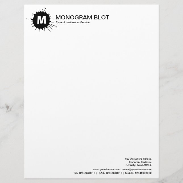 Monogramm - Blot - Schwarz Briefkopf (Vorderseite)