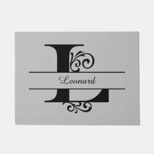 Monogramm Blüh Letter L mit Name Doormat Fußmatte