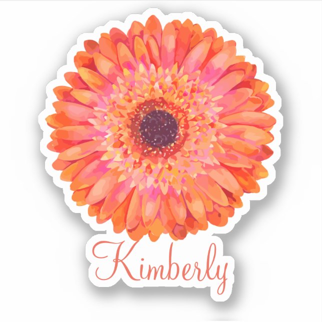Monogramm Blume Beauty Aufkleber (Vorderseite)