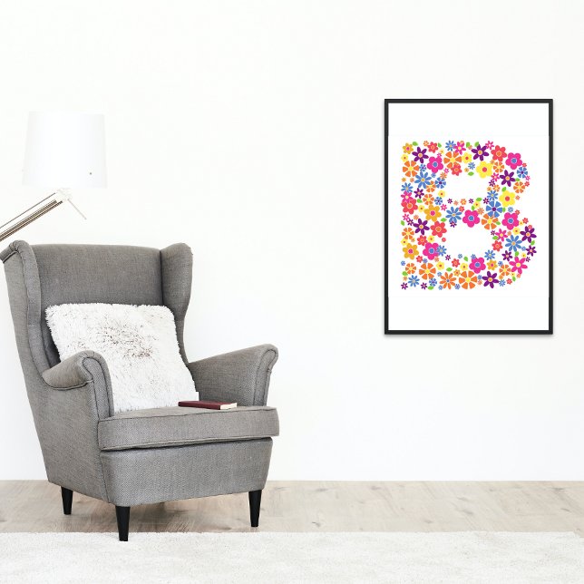 Monogramm-Blume Blumenbrief B Poster (Von Creator hochgeladen)