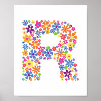 Monogramm-Blume Floral Letter R