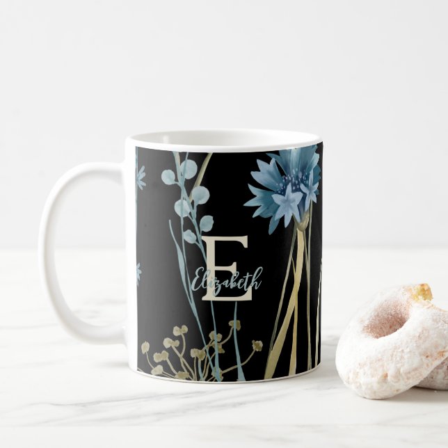 Monogramm-Blume für Muttertag Kaffeetasse (Mit Donut)