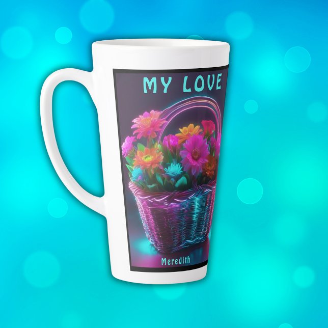 Monogramm Blume mit hellen Farben in einem Korb | Milchtasse (Von Creator hochgeladen)