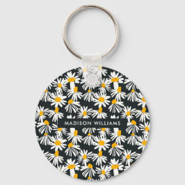 Monogramm-Blume Moderner Minimalistischer Schlüsse Schlüsselanhänger