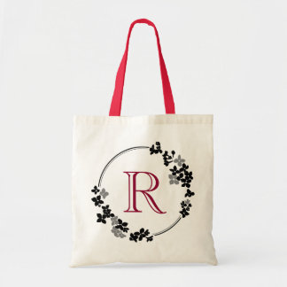 Monogramm-Blumen-Rahmen Tragetasche