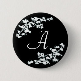Monogramm-BlumenDeko-Knopf Button