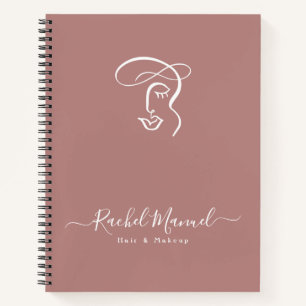 Monogramm Blush Rose Visagist Friseursalon Notizbuch