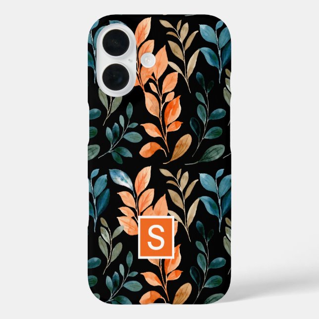 Monogramm Boho-Blume iPhone 16 Hülle (Rückseite)