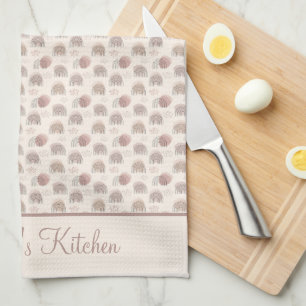 Monogramm Boho Regenbogen Abstrakt Beige Creme Ros Geschirrtuch