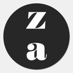 Monogramm Bold Schwarz Weiß Hochzeitsgunst Umschla Runder Aufkleber