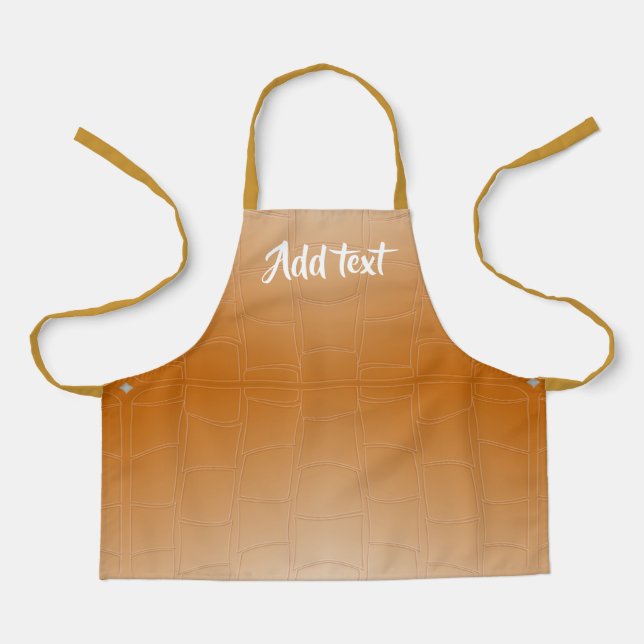 Monogramm braunes Leder texturiert Schürze (Vorderseite)