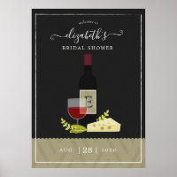 Monogramm Brautparty für Wein und Käse