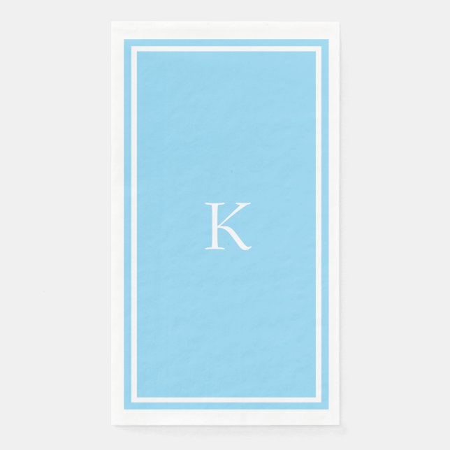 Monogramm Brautparty Hellblaue Anfangsbuchstabe Ho Serviette (Vorderseite)