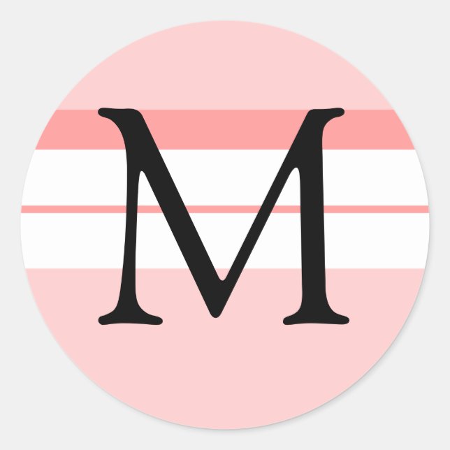 Monogramm-Briefumschlag für die Briefumschlag leic Runder Aufkleber (Vorderseite)
