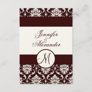 Monogramm-Brown-Damast UAWG Karte auf Filz-Papier