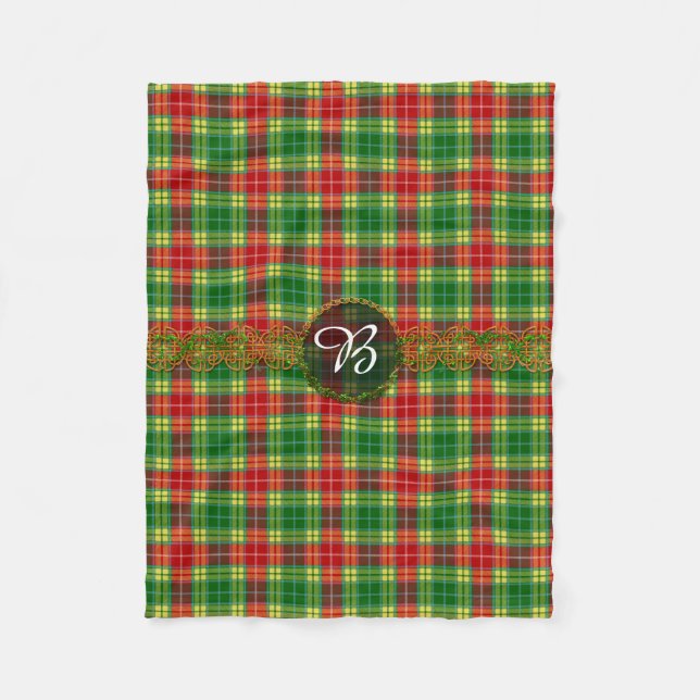 Monogramm Buchanan Tartan Fleecedecke (Vorderseite)