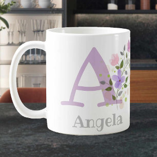 Monogramm Buchstabe A & Christian Name Kaffeetasse