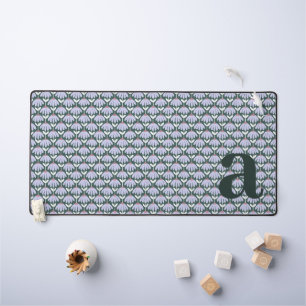 Monogramm-Buchstabe Anfangsbuchstabe Meergrün Vint Schreibtischunterlage