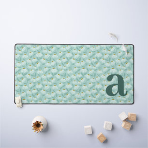 Monogramm-Buchstabe Anfangsbuchstabe Teal Blau Blu Schreibtischunterlage