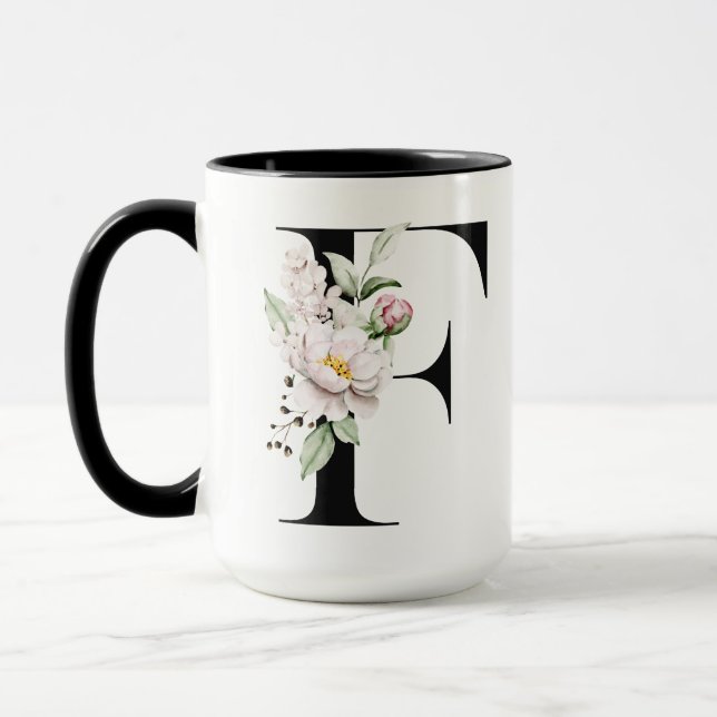 Monogramm Buchstabe F Kaffeetasse (Links)