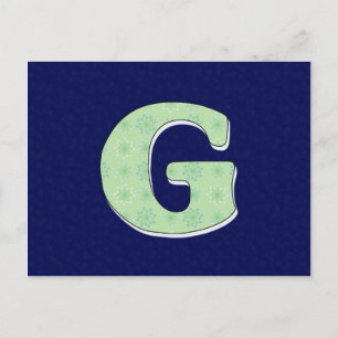 Monogramm Buchstabe G Postkarte