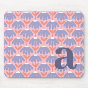Monogramm Buchstabe Initiale Rosa & Blau Vintage F Mousepad