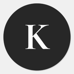 Monogramm Buchstabe K Aufkleber – Schwarz & Weiß M
