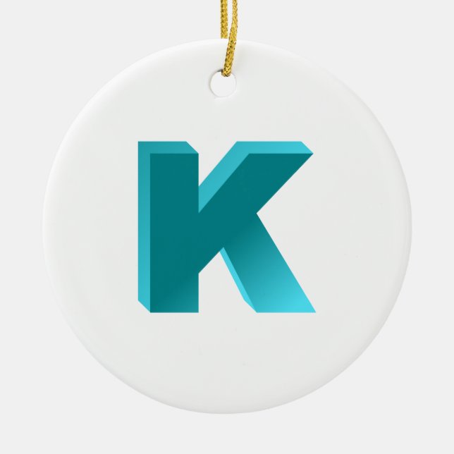 Monogramm-Buchstabe K Keramikornament (Vorne)