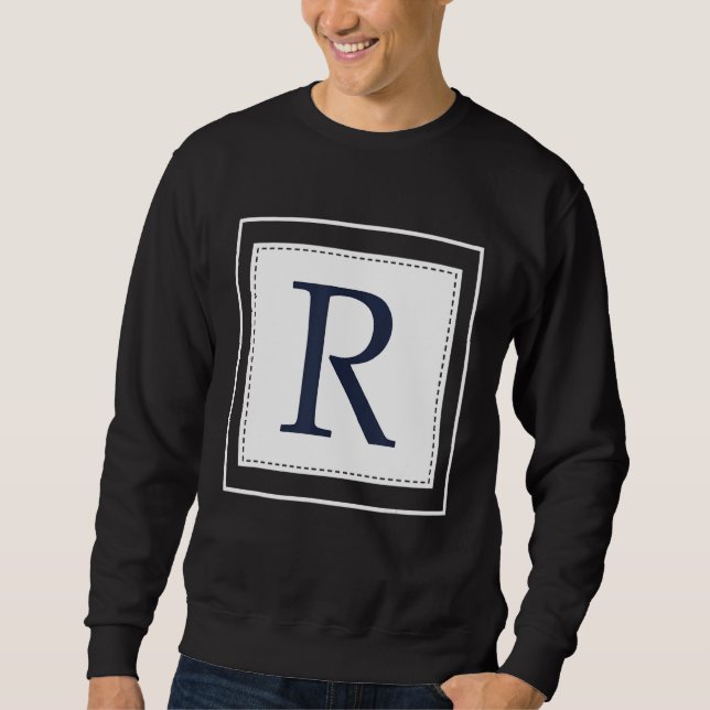 Monogramm Buchstabe R Alphabet R Initial Marinebla Sweatshirt (Vorderseite)