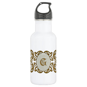 Monogramm-Buchstaben G mit verziertem Scrollbild Trinkflasche
