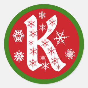 Monogramm-Buchstaben K Runder Aufkleber