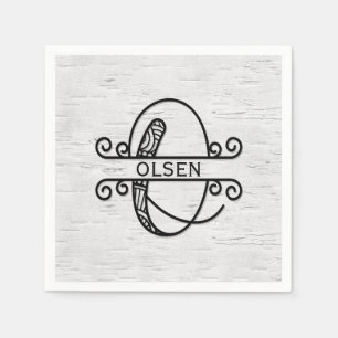 Monogramm Buchstaben O mit Familienname Serviette