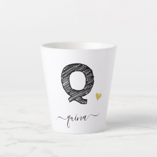 Monogramm-Buchstaben Q der Retro-Sketch-Tasse Milchtasse