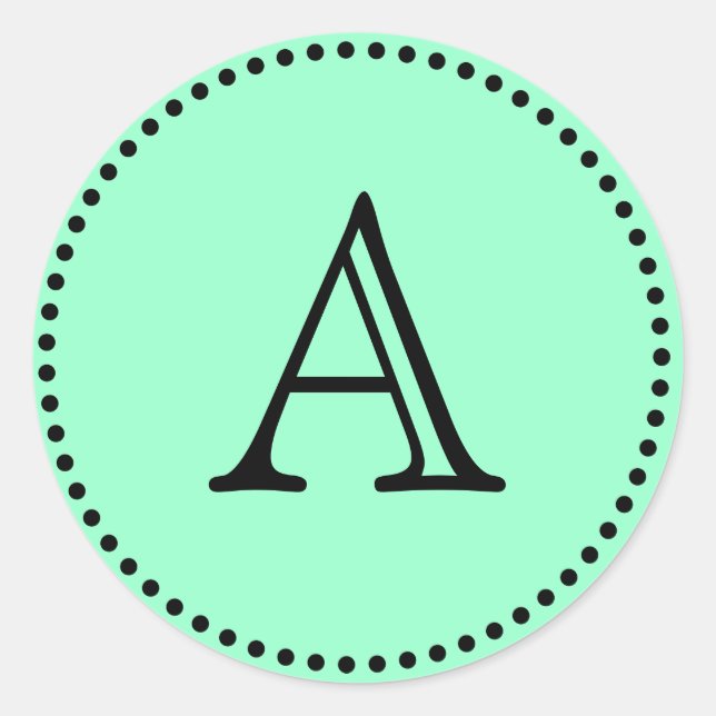 Monogramm-Buchstaben Runder Aufkleber (Vorderseite)