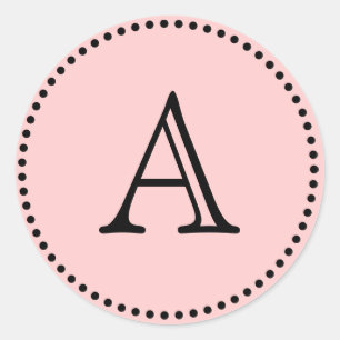 Monogramm-Buchstaben Runder Aufkleber